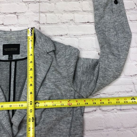 Banana Republic Women Long and Lean Knit Blazer Jacket Size 8 Gray M127 -12 - Picture 4 of 15